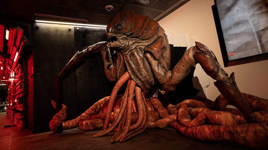 A life-sized snatcher statue