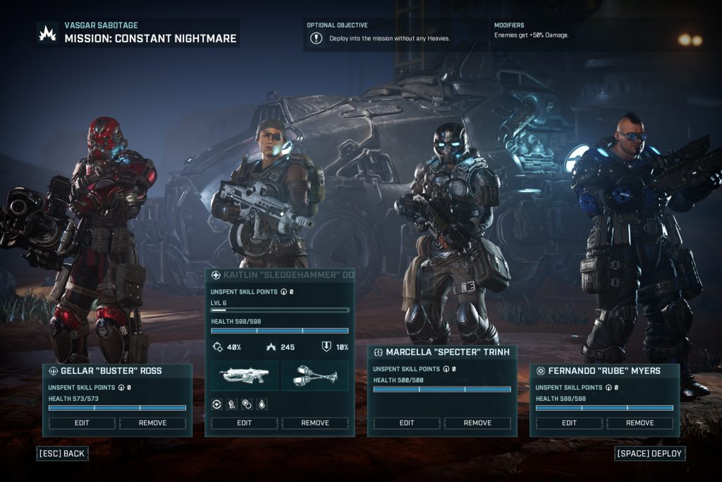in-game screenshot of launching screen for the Constant nightmare mission
