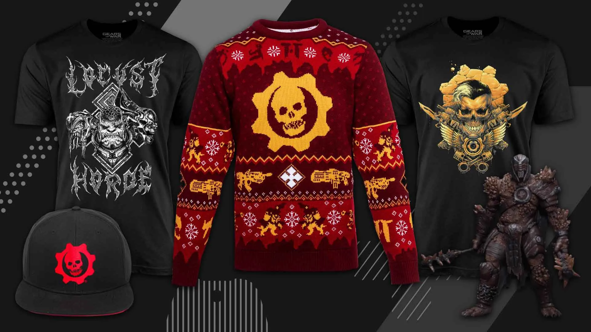 Holiday gift items in a collage