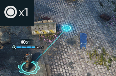 An example of the number of action points it will take for a player character will need to move to a specific spot. In this case, they will use one (1) action points.