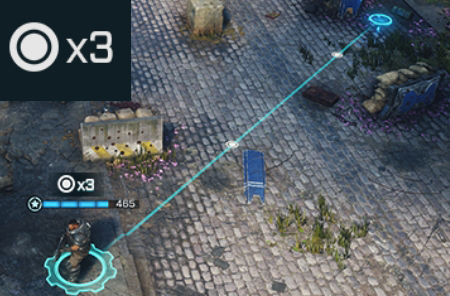 An example of the number of action points it will take for a player character will need to move to a specific spot. In this case, they will use three (3) action points.