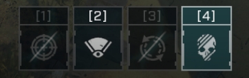 an example of four different active skills including overwatch, reload, and execute.