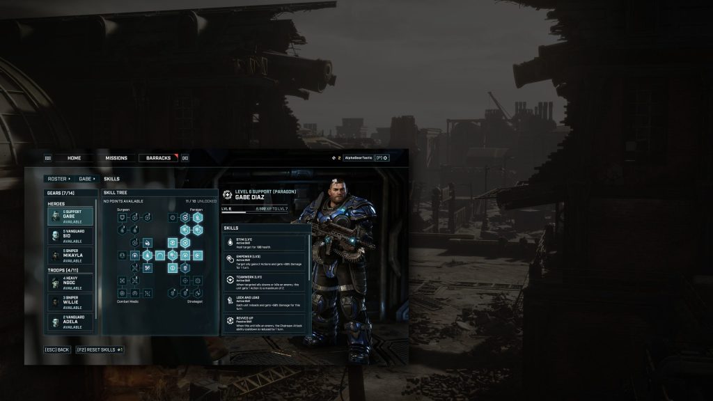 Gears Tactics skill tree