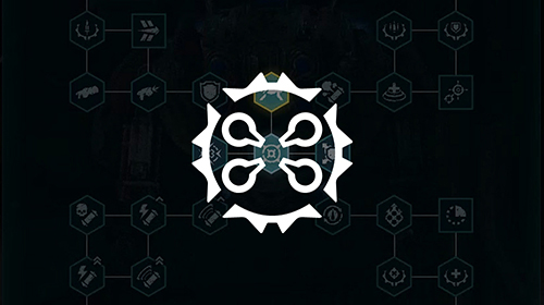 The Bot Class Icon with a sample of its skill tree behind it.
