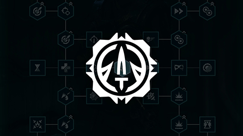 The Scout Class Icon with a sample of its skill tree behind it.