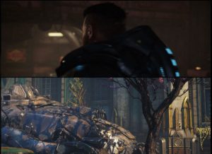 An example of motion blur removed from two cut scenes from Gears Tactics