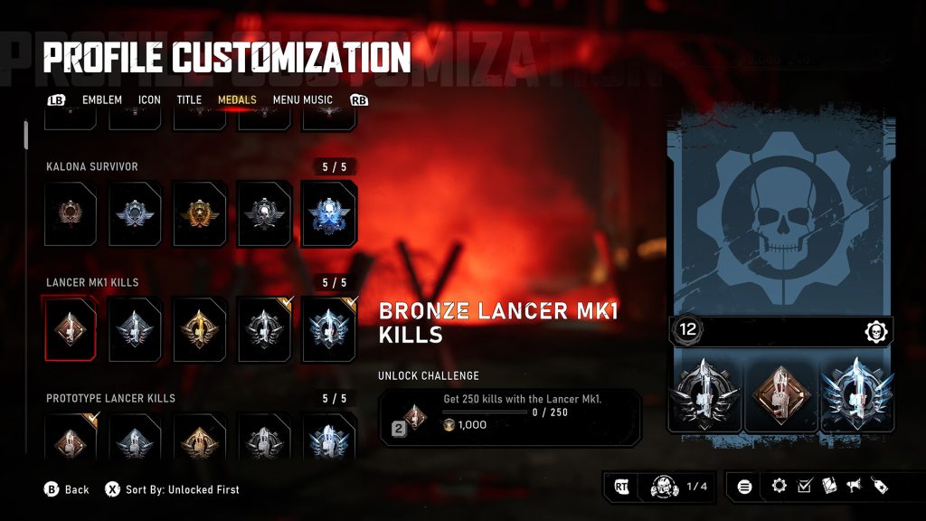 E-day Profile customization screen with lots of options
