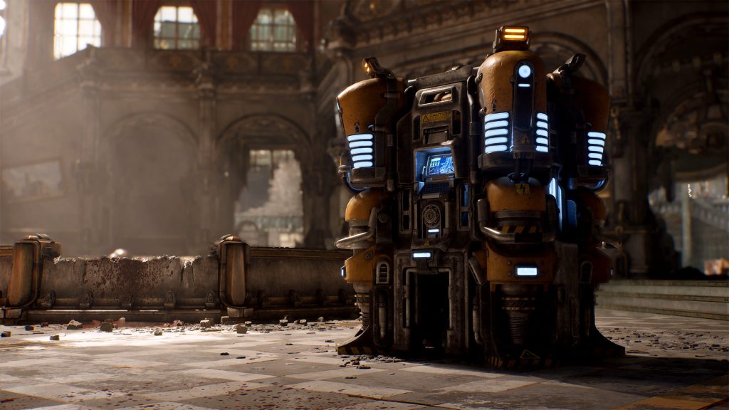Siege Rig inside destroyed building ready to be activated
