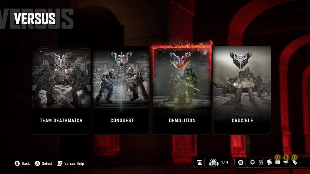 Demolition mode selected in versus screen