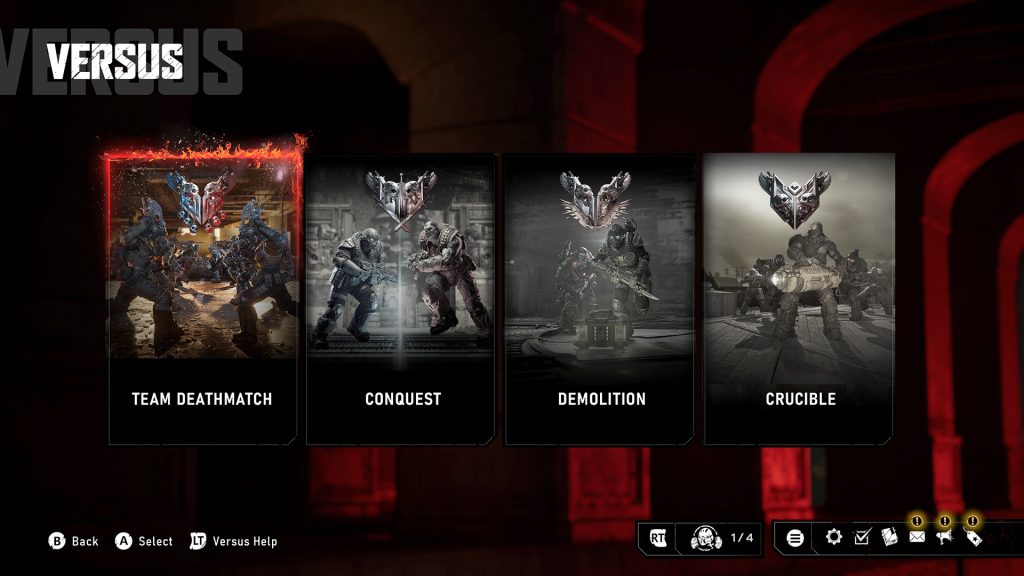 Team Deathmatch mode selected in versus screen